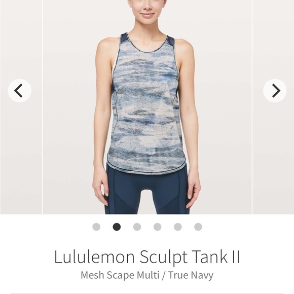 Lululemon | Sculpt Tank II Mesh Scape Multi / True Navy - US10 - Sleeveless - Picture 1 of 9